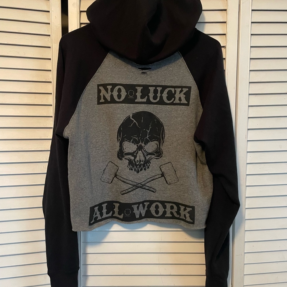 The Drive Clothing No luck all work crop hoodie